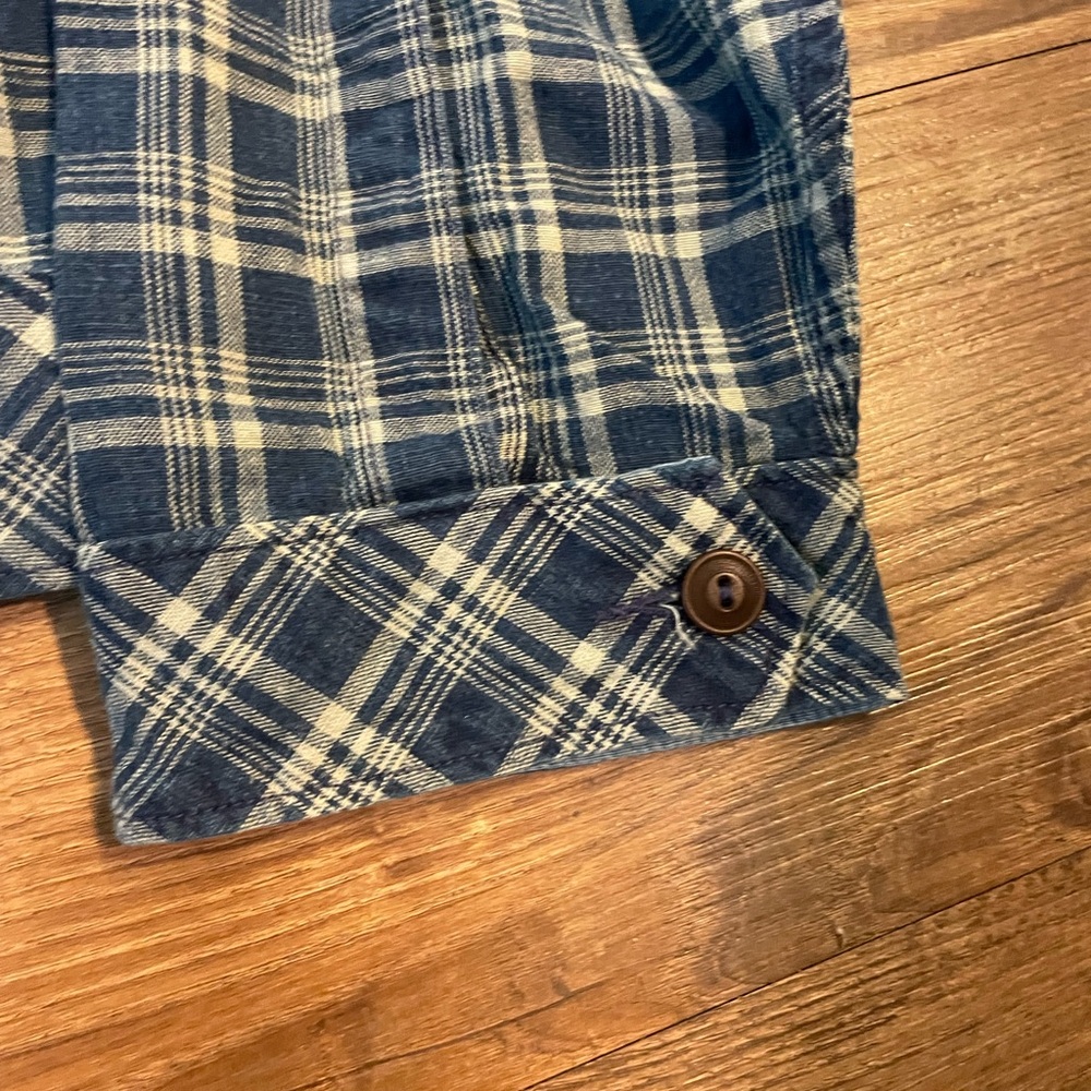 RRL Indigo Plaid Linen Windbreaker - Picture 6 of 12